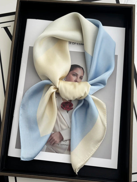 Vintage Chain Print Satin Square Scarf Soft Lightweight Women’s Fashion Accessory