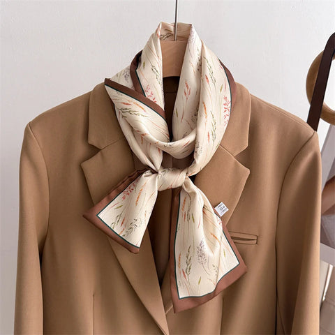 Luxury Long Narrow Small Silk Scarves for Women