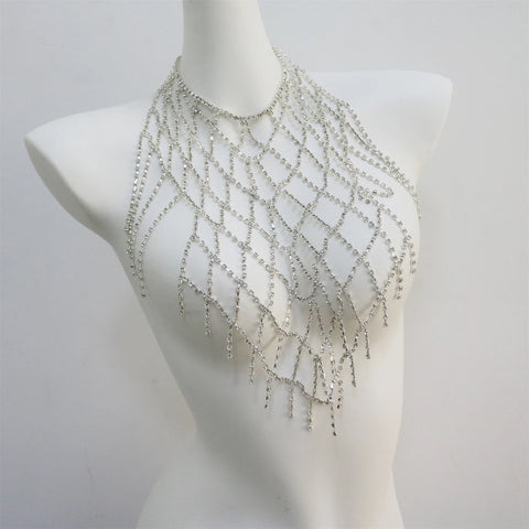 Sexy Sparkling Mesh Rhinestone Bra Chain Jewelry