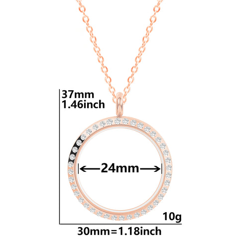 Round Living Memory Photo Relicario Locket Pendant Floating Charms Picture Necklaces