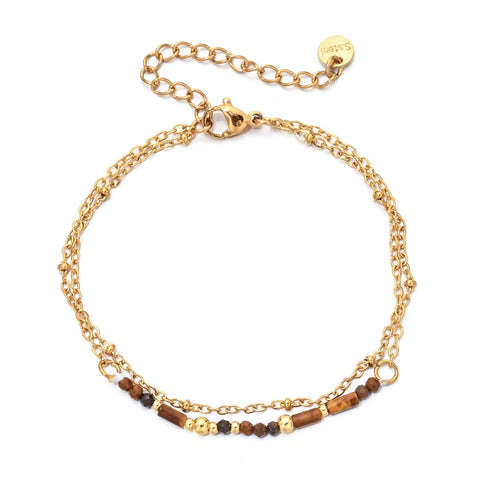 Thin Boho 18K Gold PVD Plated Stainless Steel Chain Bracelets for Women