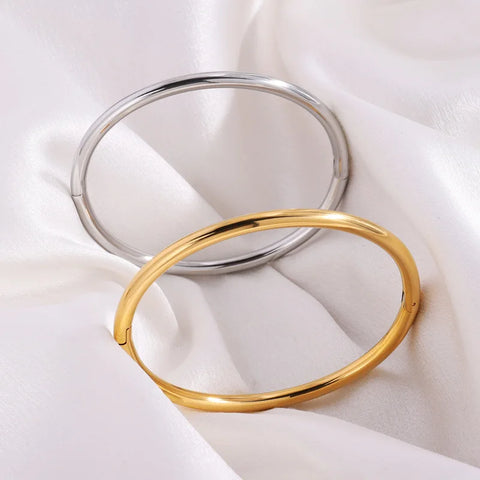 Waterproof Stainless Steel Cuff Bracelet Bangles for Women
