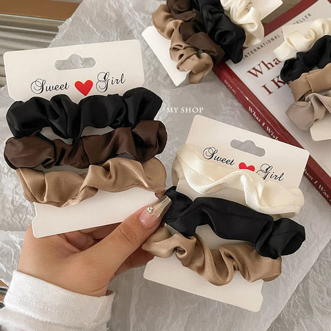 Elegant Satin Hair Scrunchies for Women Softer Than Elastic Bands Hair Rope Ponytail