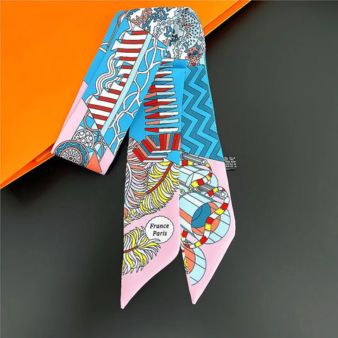 Saddle Print Summer Scarf Brand Design Women Skinny Bag Scarves