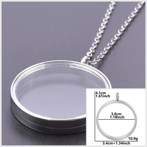 Round Living Memory Photo Relicario Locket Pendant Floating Charms Picture Necklaces