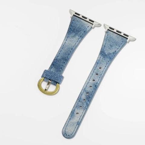 Denim Tie-Dye Strap for Apple Watch Band 49MM/44/40/41MM/38/42/45mm Women's Canvas Strap