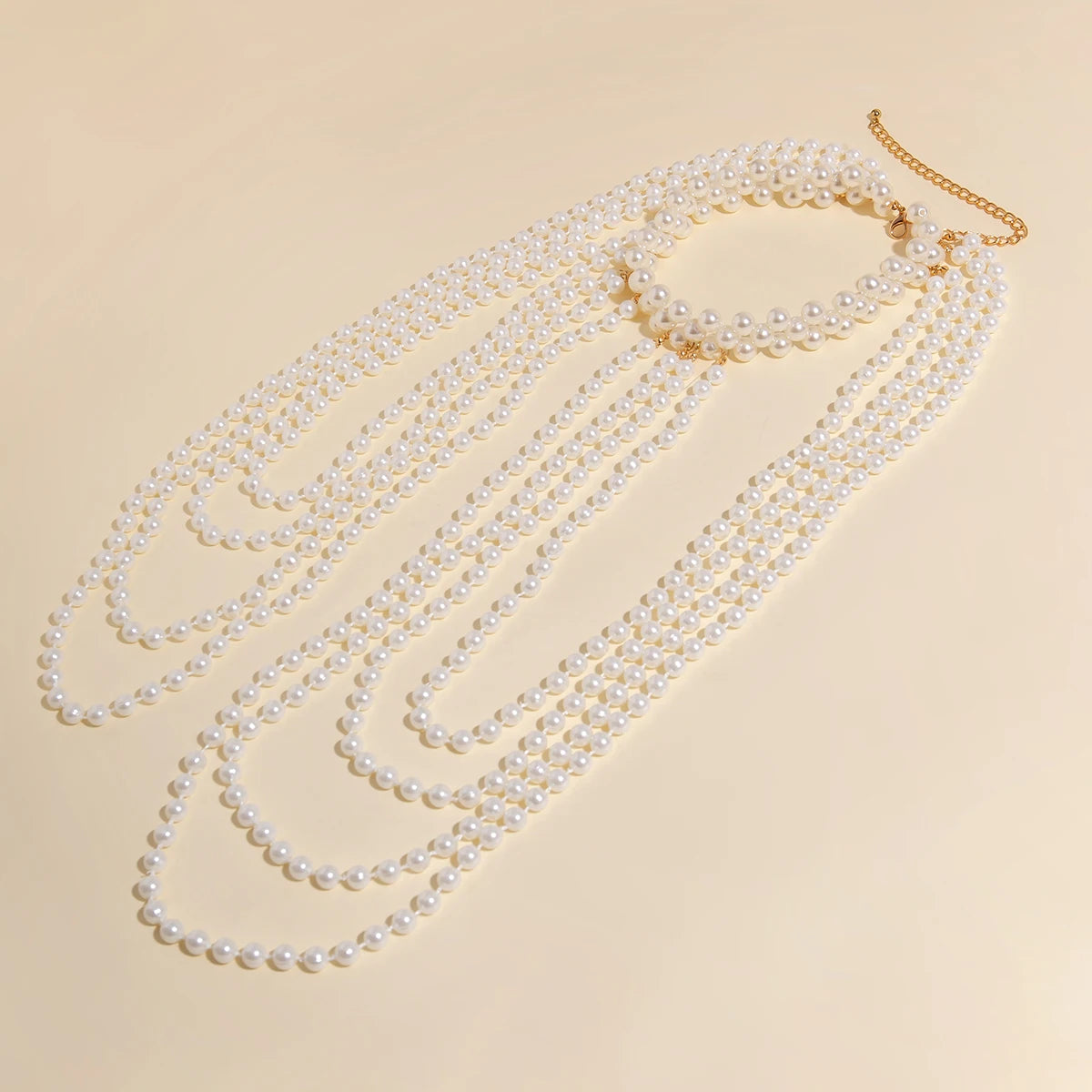Bridal Tassel Imitation Pearl Shoulder Chain Necklace