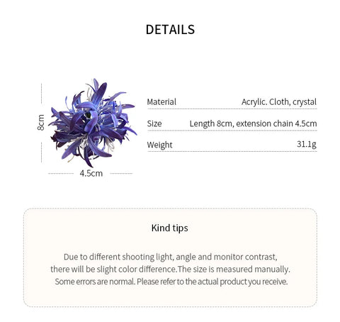 Long Tassel Shark Clip Dedicate Retro Crystal Acrylic Hairgrips