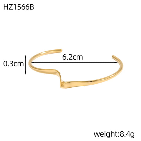 Stainless Steel Minimalist Open Design Cuff Bangle