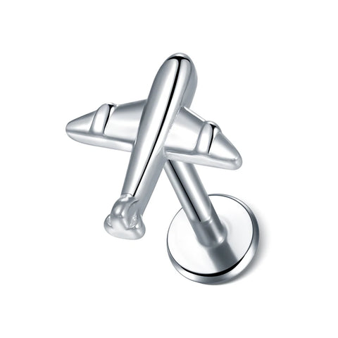 Steel Moon Lighting Labret Bar Rings Crystal Flower Tragus Cartilage Piercing