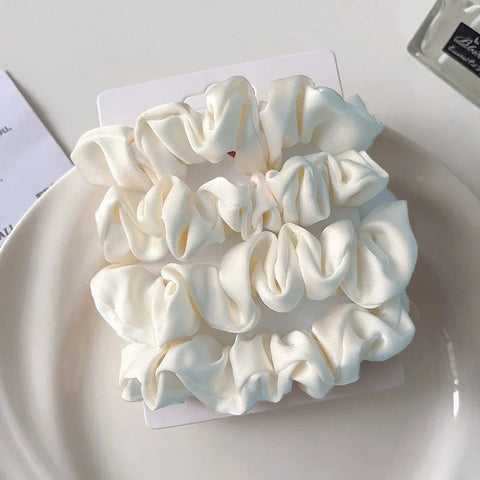 Elegant Satin Hair Scrunchies for Women Softer Than Elastic Bands Hair Rope Ponytail