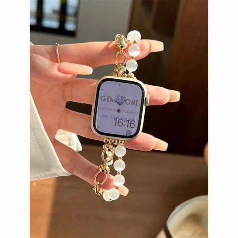 Beads Link Strap For Apple Watch Band For Women 38/40/41/42/44/45/46/49mm