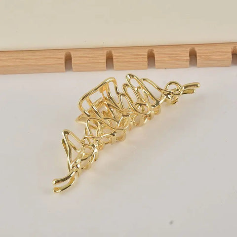 Korean Metal Geometric Hair Claws Barrettes Elegant Hair Clips Crab Hollow Out Hairpin