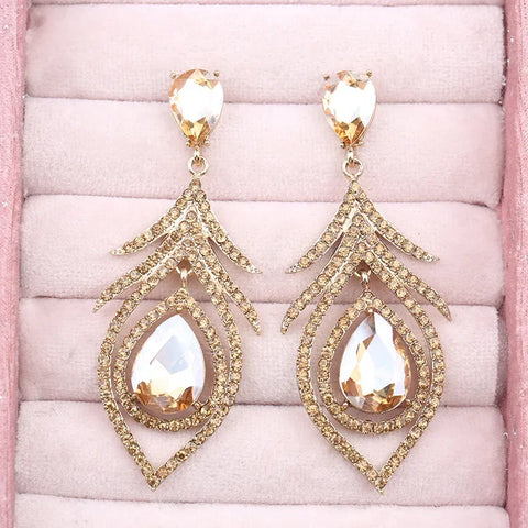 Elegant Hollow out Full Drill Crystal Women's Earrings