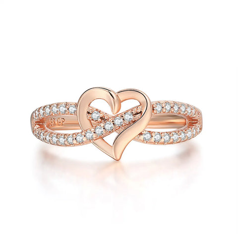 Romantic Infinity Heart Love Rings For Women Wedding Engagement Couple Rings