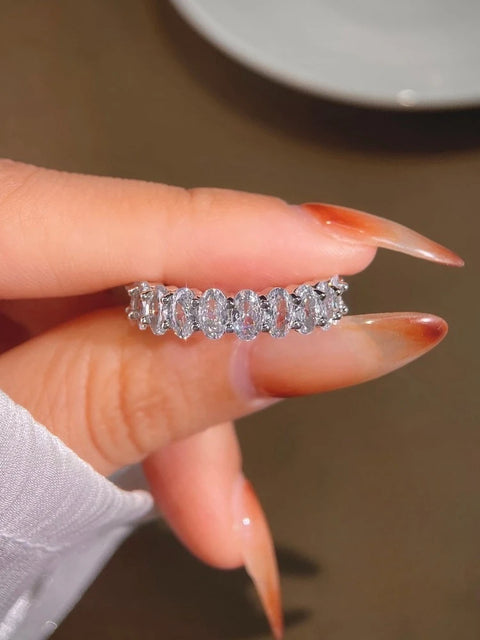 Sterling Silver Original Zircon Oval Fashion Ring for Women Gift Engagement Wedding Luxury