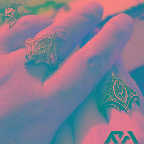 Vintage Personalized Irregular Pattern Gothic Style Open Ring Men Women Jewelry