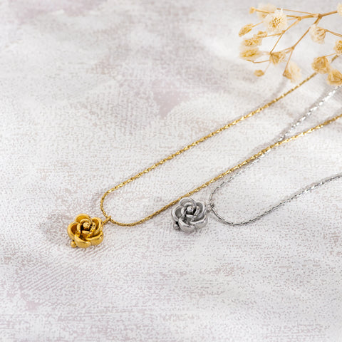 Delicate Rose Pendant Necklace for Women Romantic Love Gift Hypoallergenic Jewelry Gift