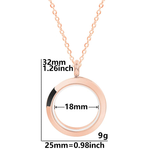Round Living Memory Photo Relicario Locket Pendant Floating Charms Picture Necklaces