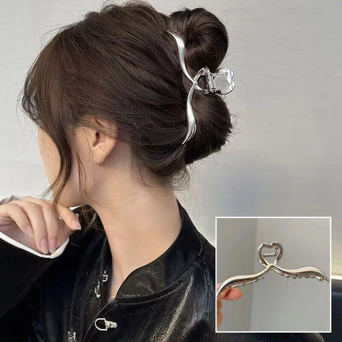 Korean Metal Geometric Hair Claws Barrettes Elegant Hair Clips Crab Hollow Out Hairpin