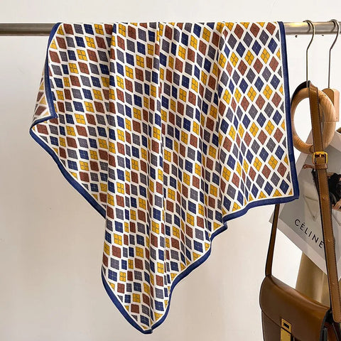 70cm Cotton Floral Print Women Bandanas Square Scarf Girls Headband Accessories