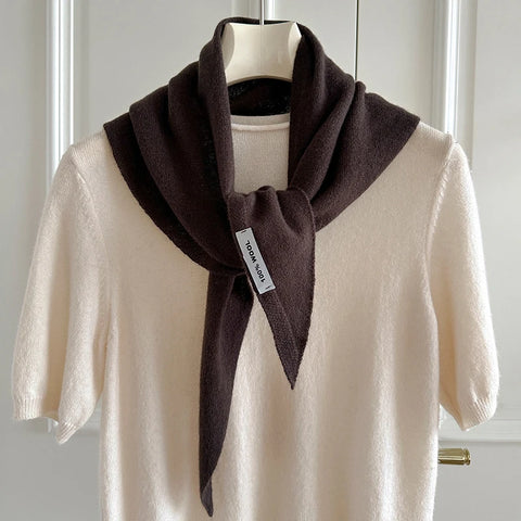 Triangle Scarf 100% Wool Triangular Scarves Women Headscarf