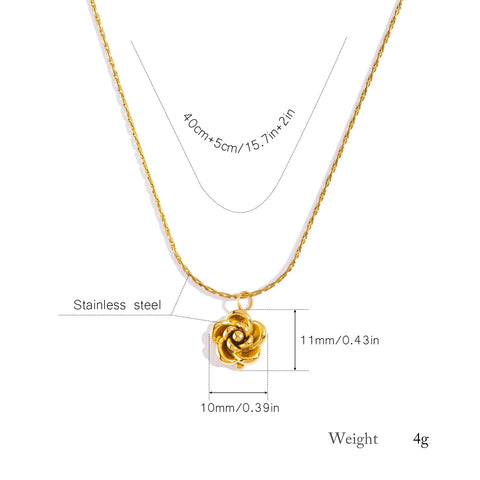 Delicate Rose Pendant Necklace for Women Romantic Love Gift Hypoallergenic Jewelry Gift