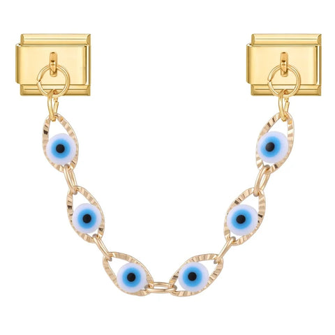 Golden Chain Heart Flowers Butterfly Charm Link