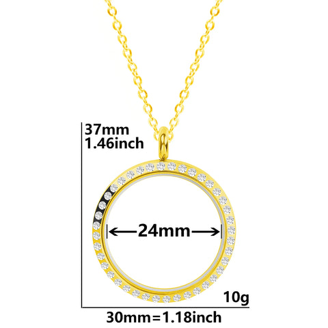 Round Living Memory Photo Relicario Locket Pendant Floating Charms Picture Necklaces