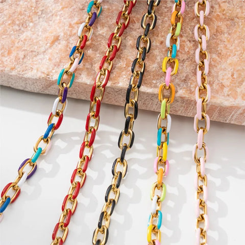 50cm Stainless Steel Colorful Enamel Chains