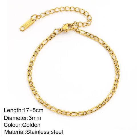 Women's High-end Stainless Steel Bracelets Box Chain Clip Bead Chain Fashion