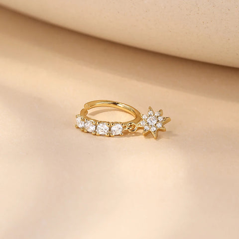 Sterling Silver Pierceing Nose Ring Simple Round Twist Rope Nose Ring Women