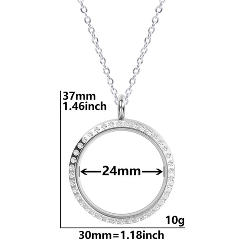 Round Living Memory Photo Relicario Locket Pendant Floating Charms Picture Necklaces