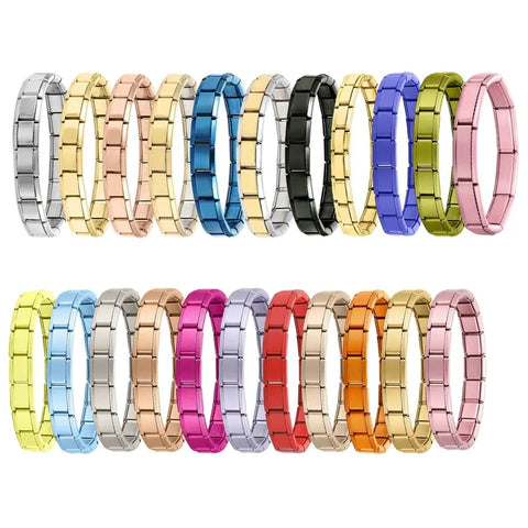 Women Men's High Quality Stainless Steel DIY 9MM Width Italian Elastic Charm Bracelet