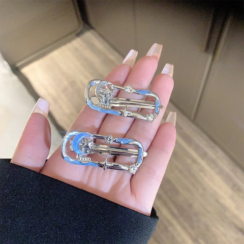 Rhinestone Moon Star Hair Clip