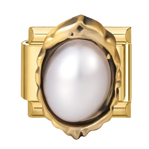 Golden Heart Butterfly Sun Flower Pearl Zircon Italian Charm Links