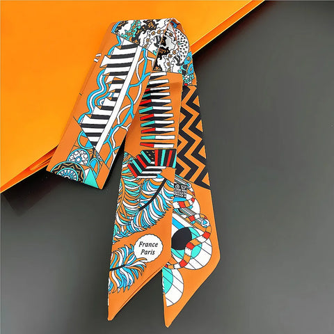Saddle Print Summer Scarf Brand Design Women Skinny Bag Scarves