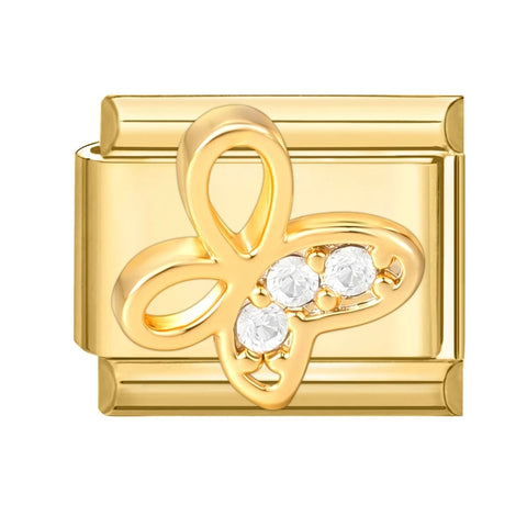 Golden Butterfly Leaf Moon Cat Flower Italian Charm Links