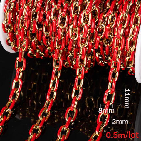 50cm Stainless Steel Colorful Enamel Chains