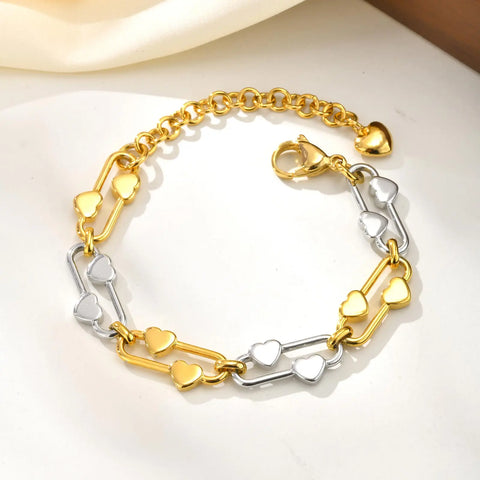 Elliptical Bracelet for Women Hand-made Chain Stainless Steel Bracelets