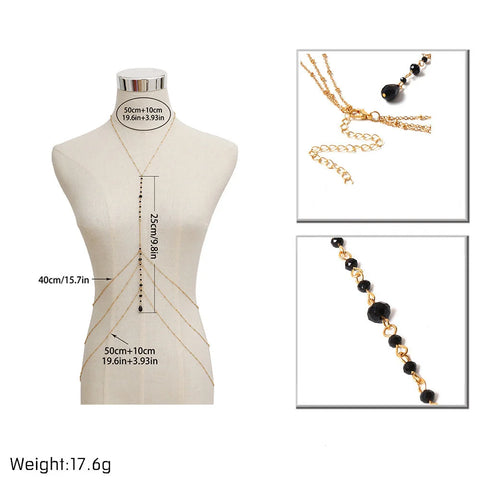 Simple Style Chain Necklace Sequins Belly Body Chain