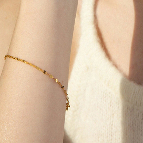 Women's High-end Stainless Steel Bracelets Box Chain Clip Bead Chain Fashion