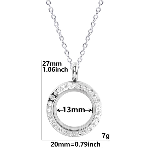 Round Living Memory Photo Relicario Locket Pendant Floating Charms Picture Necklaces