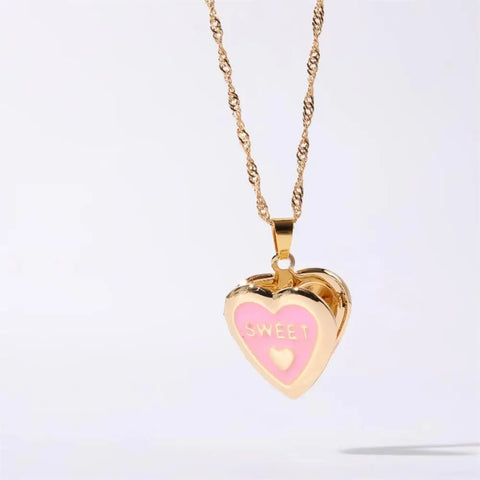 Photo Frame Album Lock Pendant Necklace White Shell Butterfly Angel Choker Jewelry