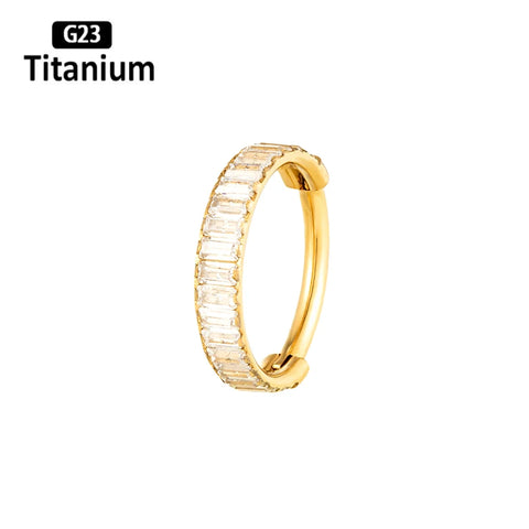 Titanium Piercing Hinged Segment Septum Hoop Nose Rings Clicker