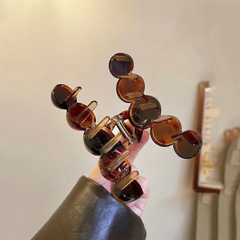 Retro Gradient Beaded Hair Claw 11Cm For Women's