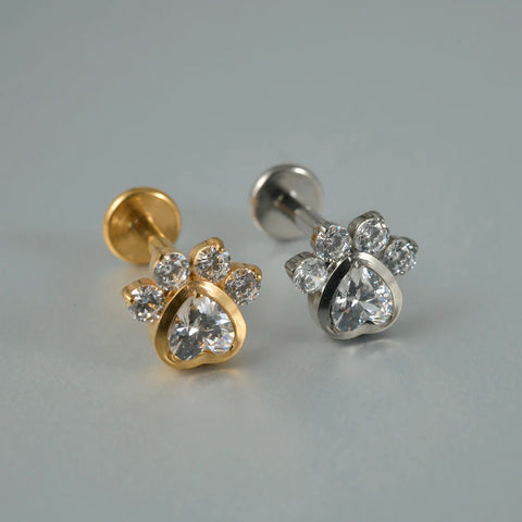 Zircon G23 Solid Titanium Cartilage Earrings Stud 16G Internally Threaded Cz Cluster Helix