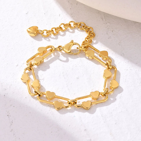 Elliptical Bracelet for Women Hand-made Chain Stainless Steel Bracelets