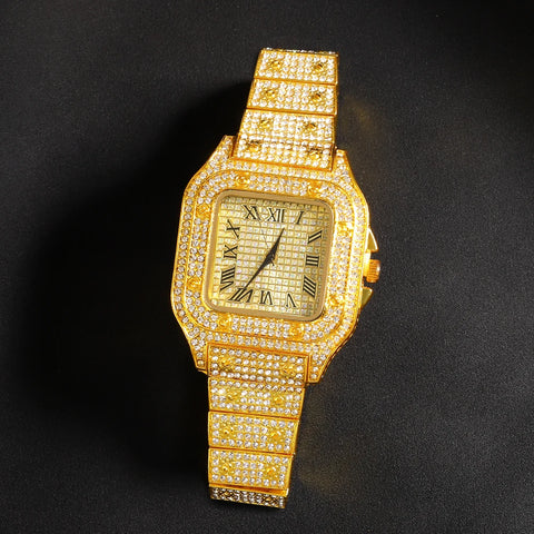 Popular Iced Out Watch Men Luxury Full Diamond Women Watches CZ Quartz Men's Watch