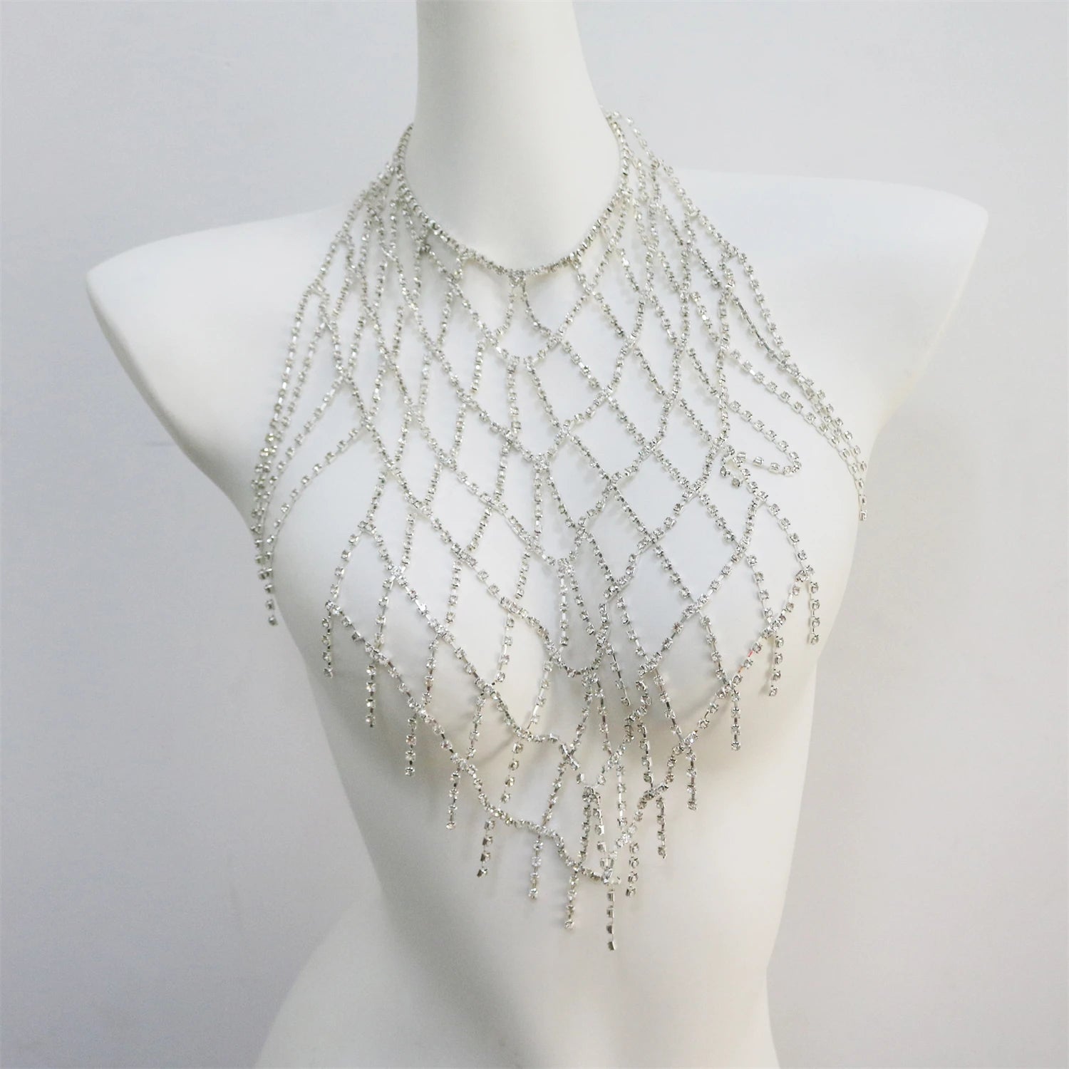 Sparkling Mesh Rhinestone Bra Chain